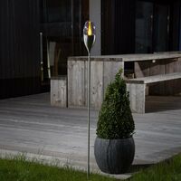 Jari atmospheric solar-operated garden light - Stainless steel, clear