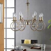 Ceiling Light 'Marnia' dimmable (antique, vintage) in Bronze made of Metal for e.g. Living Room & Dining Room (8 light sources, E14) from Lindby | chandeliers, lighting, Lamp, pendant light, hanging - antique brass
