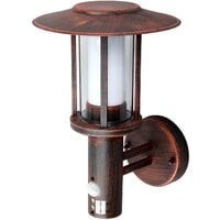 Outdoor Wall Light 'Pavlos' with motion detector) in Brown made of Stainless Steel (1 light source,) from Lindby | wall lamp for exterior/interior walls, house, terrace & balcony