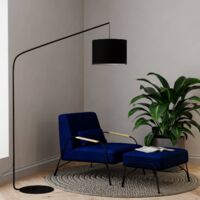 Floor Lamp 'Viskan' (young lifestyle) in Black made of Textile for e.g. Living Room & Dining Room (1 light source, E27) from Lindby | Standard Lamp, Arc Lamps