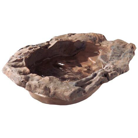 Abreuvoir et bol de bain pour reptiles – Aspect naturel imitation rocher – Sécurisé avec marches anti-noyade – Plastique robuste sans substances nocives – Hobby