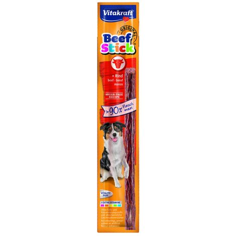 Bâtonnets de viande au bœuf pour chien – Friandise riche en viande 93,9% – 50 sticks de 12g – Idéal pour récompenser entre les repas – Vitakraft