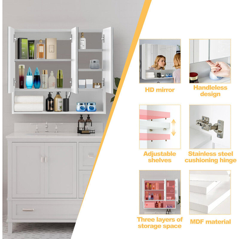 Bathroom Mirror Cabinet, 70 x 15.5 x 63 ...