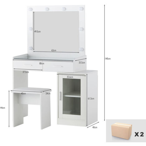 Dressing Table, Dressing Table Set,LED Lights Vanity Desk for Bedroom with cabinet