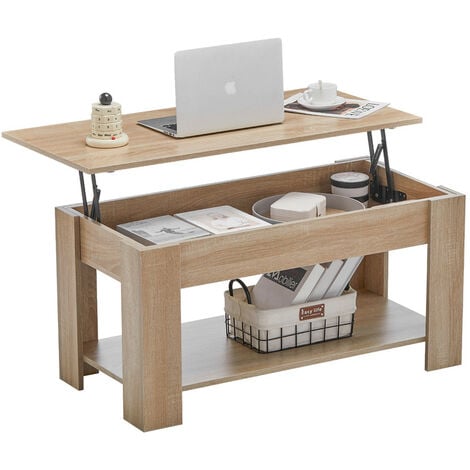 Coffee Table, Lift-Top Table Coffee Table for Living Room, 99.7x50x42.5cm Coffee Table with Storage,Oka