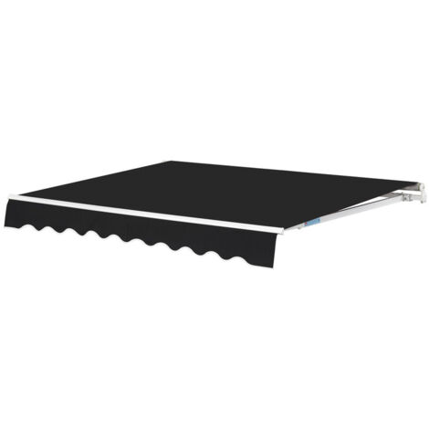 Retractable Manual Awning 2x1.5m Garden Sun Shade Canopy DIY Garden Awnings Patio Awning Canopy Outdoor Sun Shade Telescopic Canopy,Black (1/5)