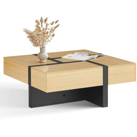 Coffee Table light luxury 4 Drawers Living Room90.590.537.5Table Large Storage black brown (1/5)