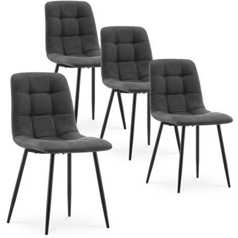 Dining Chairs Set of 4, Upholstered Kitchen Counter Chairs With Sturdy Metal Legs for Living Room, Bedroom, Kitchen Furniture