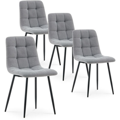Dining Chairs Set of 4, Upholstered Kitchen Counter Chairs With Sturdy Metal Legs for Living Room, Bedroom, Kitchen Furniture