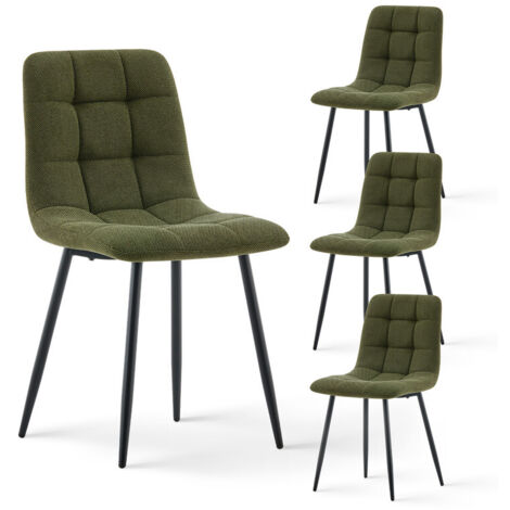 Dining Chairs Set of 4, Upholstered Kitchen Counter Chairs With Sturdy Metal Legs for Living Room, Bedroom, Kitchen Furniture
