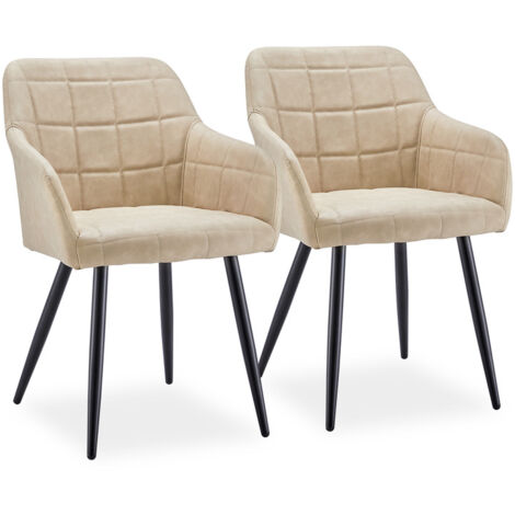 Clipop – 2x dining chairs – Faux leather lounge chairs for home office – Ergonomic design with high-density sponge – Stable metal legs (1/5)