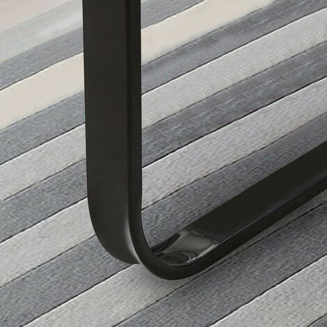 Coffee Table Side Table with 6mm Black Tempered Glass Top and Metal Frame Side Table Living Room Table Furniture Black