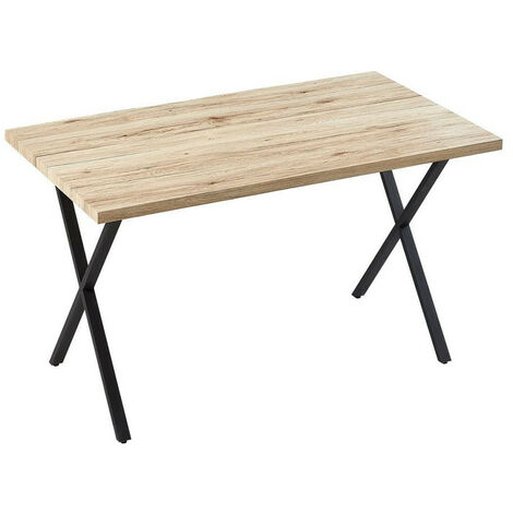 Dining Table, 120cm Industrial Kitchen Table with Metal legs,  Rectangle 4 Seater,Oka
