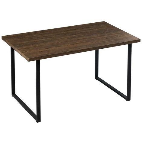 Dining Table,120cm Rectangle Table, Vintage Effect Kitchen Table with Metal legs,Brown
