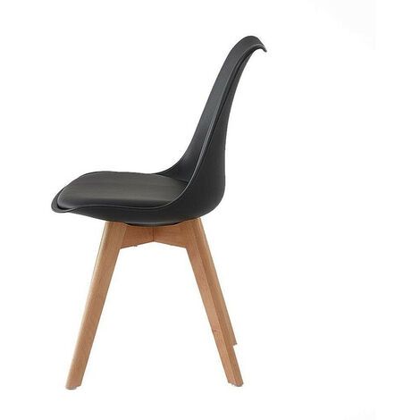 Dining Chair 2x Upholstered Kitchen Chair Retro Lounge Corner Chairs Black