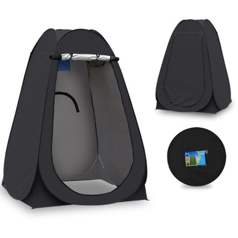 Marquee Toilet Tent Portable Shower Privacy Tent Waterproof Anti-UV Changing Dressing Tent for Beach Fishing Hiking Bathing Outdoor with a Carrying Bag Black