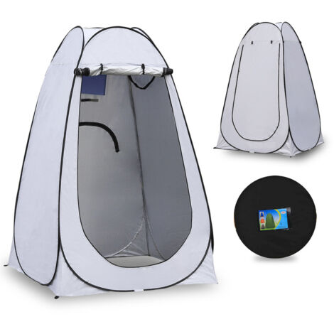 Marquee Toilet Tent Portable Shower Privacy Tent Waterproof Anti-UV Changing Dressing Tent for Beach Fishing Hiking Bathing Outdoor with a Carrying Bag Grey