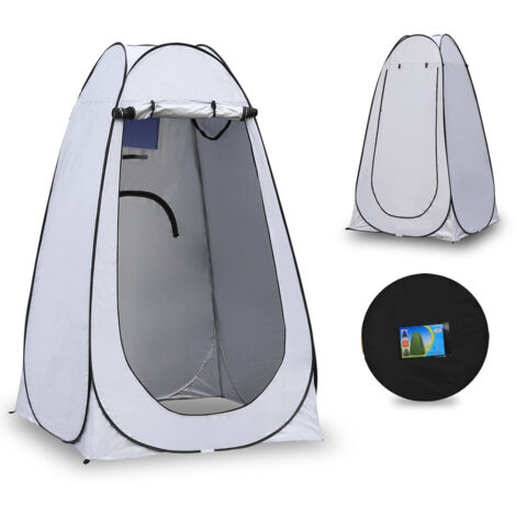 Marquee Toilet Tent Portable Shower Privacy Tent Waterproof Anti-UV Changing Dressing Tent for Beach Fishing Hiking Bathing Outdoor with a Carrying Bag Grey