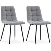 Dining Chairs Set of 2, Upholstered Kitchen Counter Chairs With Sturdy Metal Legs for Living Room, Bedroom, Kitchen Furniture