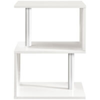 Bedside Table, S Shape End Side Table, Nightstand Living Room Bedroom Furniture