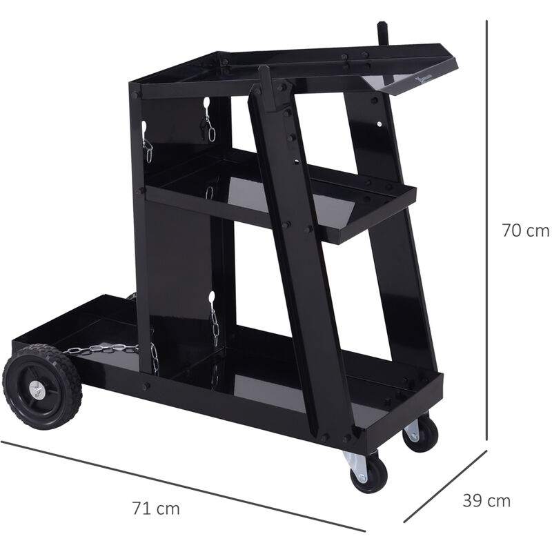 DURHAND CARRELLO SALDATURA TRASPORTO SALDATRICE 3 RIPIANI PORTA BOMBOLA  ATTREZZI