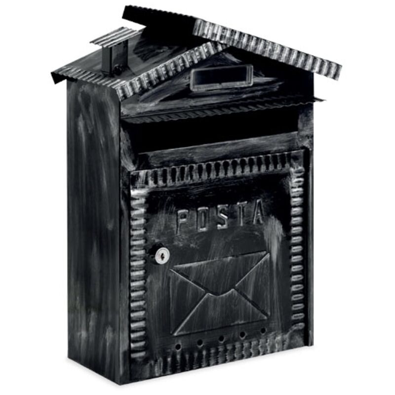 Cassetta Della Posta Metallica 30x20x10cm - Con Serratura, Per Esterno, Nero