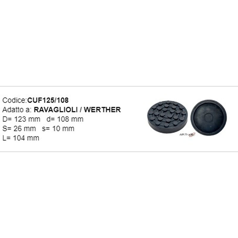 4 Tamponi A Cuffia Per Ponte Sollevatore 125 Mm - Gomma Piena, Grip Antiscivolo, Made In Italy - Foto 8