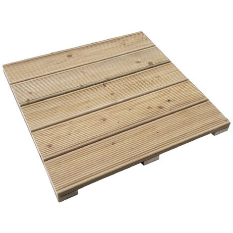 PEDANA PER GIARDINO IN LEGNO ZIGRINATA cm 50 x 50 x H 3,2 IN PINO IMPREGNATO