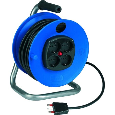 Avvolgicavo prolunga elettrica cr14254bn 25 metri avvolgi cavo 4 prese rosi