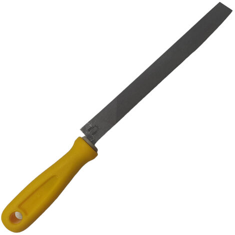 QWORK Lima Metallo Mezzotonda In Acciaio Legato T12 200mm | Con Manico In Gomma Ergonomico, Per Acciaio, Plastica, Vetro, Modellismo - 4