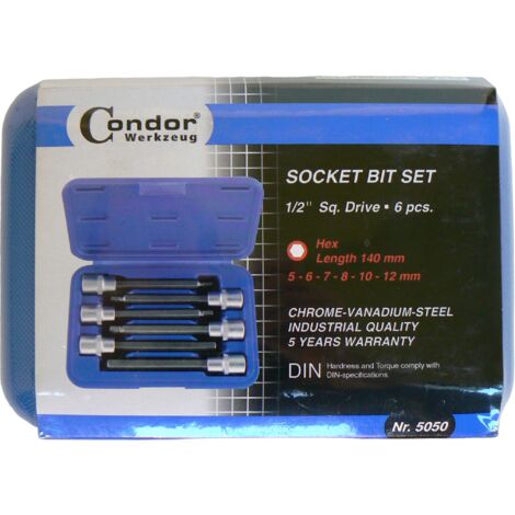 SET SERIE BUSSOLE TORX-E10-24 DA 1/2 9PZ Cr-V CONDOR, Tooltek