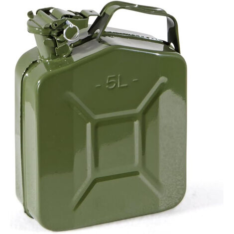 TANICA CARBURANTE IN METALLO ACCIAIO LAMINATO 5LT VERDE OMOLOGATA VERDELOOK