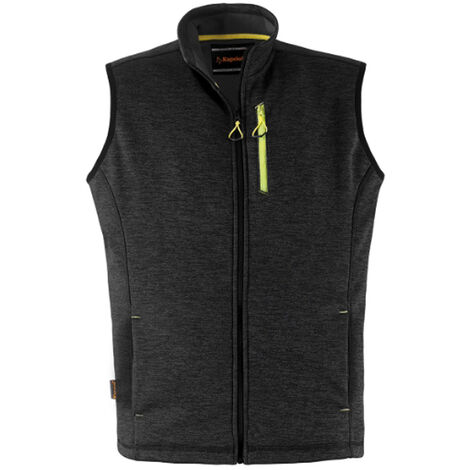 GILET DA LAVORO SLICK NERO/MELANGE TAGLIA M/L/XL SMANICATO CON TASCHE KAPRIOL, "L"