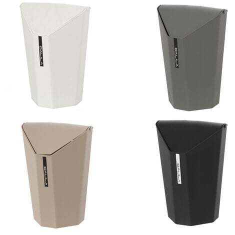 PATTUMIERA BAGNO PLASTICA COPERCHIO BASCULANTE 6,5Lt CESTINO SPAZZATURA VARI COL, "Bianco"