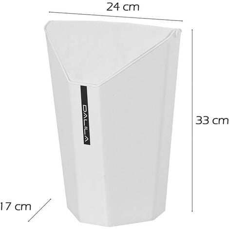 PATTUMIERA BAGNO PLASTICA COPERCHIO BASCULANTE 6,5Lt CESTINO SPAZZATURA VARI COL, "Bianco"