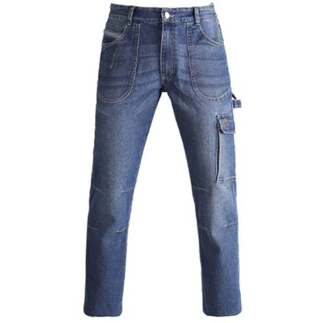 PANTALONI JEANS DENIM LAVORO LUNGHI TG.S/M/L/XL/XXL TASCHE PORTAUTENSILI KAPRIOL, "XXL"