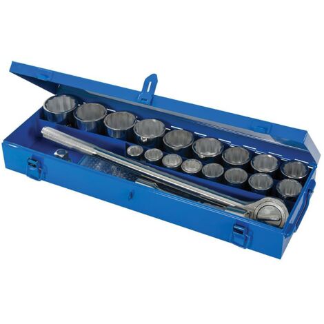 SERIE SET CHIAVI A BUSSOLA 21 PZ DA 3/4" METRICHE 19-50mm +CRICCHETTO SILVERLINE