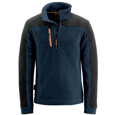 Felpa Uomo Mezza Zip Con Fodera Peluche - Harbrosrce French Terry Per Lavoro E Tempo Libero - Foto 3