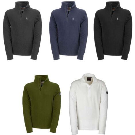 FELPA MAGLIA UOMO MICROPILE WOLF DA LAVORO MEZZA ZIP NERO/BLU TG.M-XXXL KAPRIOL, "Nero"-"M"