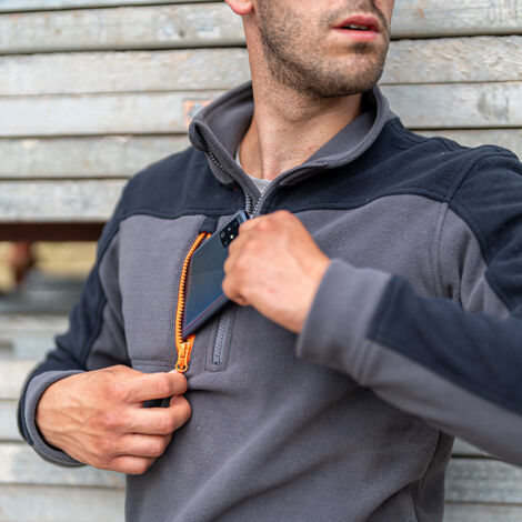 Felpa Da Lavoro In Micropile Mezza Zip Artic U-Power Nero