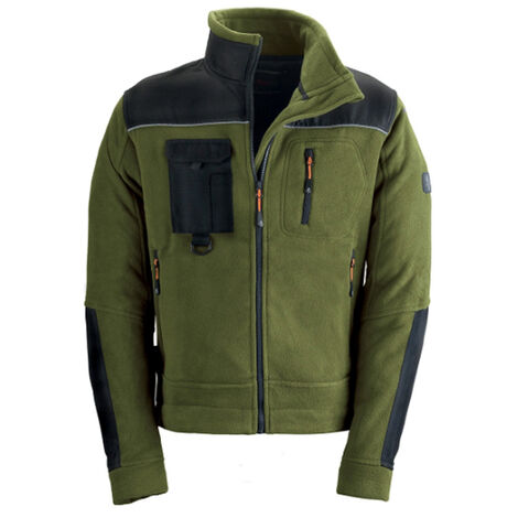 FELPA MAGLIA UOMO IN PILE SMART DA LAVORO CON ZIP VERDE TG.M-XXXL KAPRIOL, "M"
