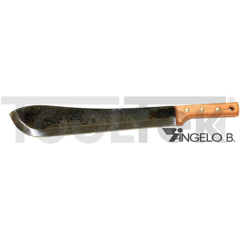 MACHETE IN ACCIAIO MANICO LEGNO ARTIGIANALE LAMA 35cm ANGELO B.