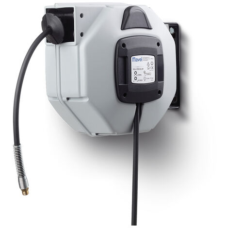 Avvolgitubo Aria Compressa 12m – Attacco Rapido 1/4", Riavvolgimento Automatico, MAX 10 Bar, MAVEL