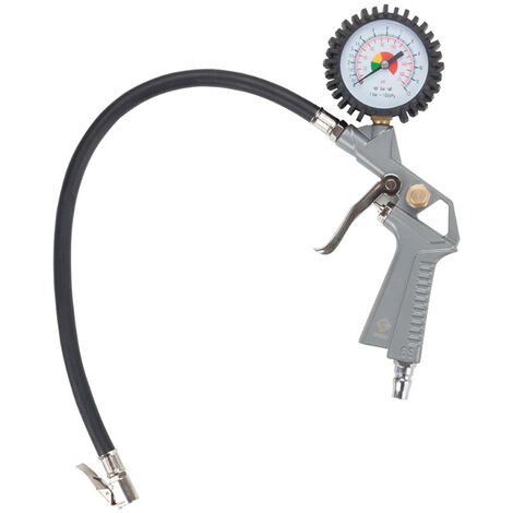 GROZ PISTOLA GONFIAGGIO PNEUMATICI GOMME ARIA COMPRESSORE CON MANOMETRO