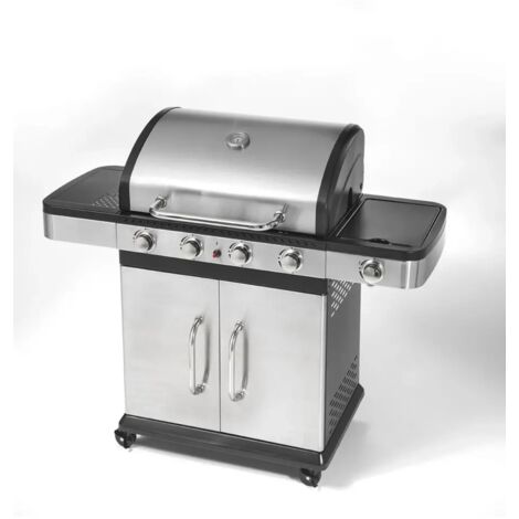 BARBECUE A GAS 4 FUOCHI+FORNELLO LATERALE BBQ COPERCHIO INDIANAPOLIS 5 OMPAGRILL