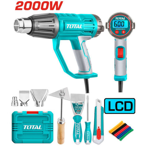 PISTOLA TERMICA SVERNICIATORE AD ARIA CALDA 2000W+ACCESSORI+VALIGETTA TOTAL (1/2)