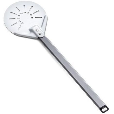PALA PIZZA FORATA IN ALLUMINIO TONDA Ø 18 x L. 61 cm SILVER OMPAGRILL 01861
