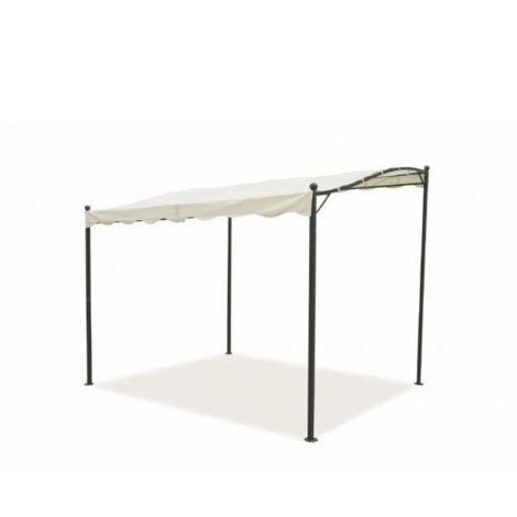 GAZEBO DA GIARDINO "VERANDA" 3x2,5m TELAIO METALLO COPERTURA IN POLIETILENE ECRU (1/2)