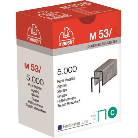 PUNTI METALLICI ZINCATI SERIE 53 6mm/8mm PER SPILLATRICE 5000PZ ROMEO MAESTRI, "6mm"