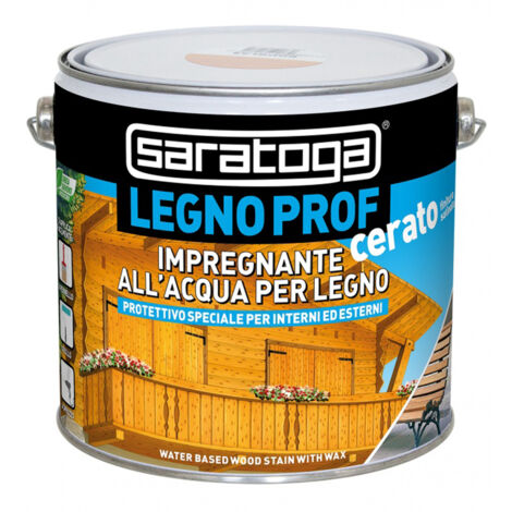 IMPREGNANTE CERATO ALL'ACQUA PER LEGNO VARI COLORI LEGNO PROF ADV SARATOGA 750ml, "Noce"